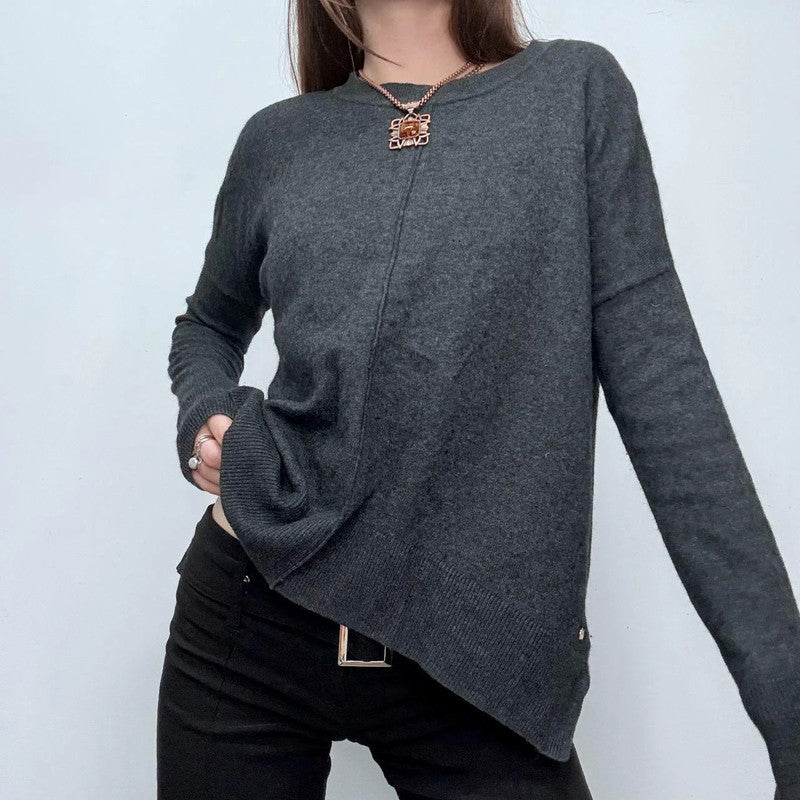 grey slouchy batwing jumper