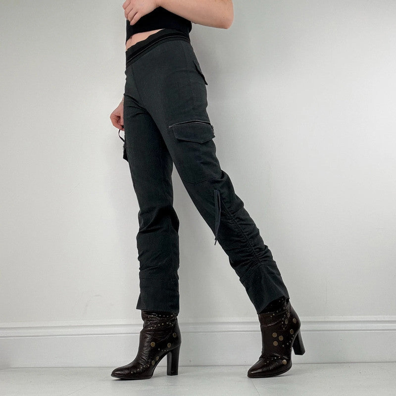 Cop Copine grey low rise gathered suit pants