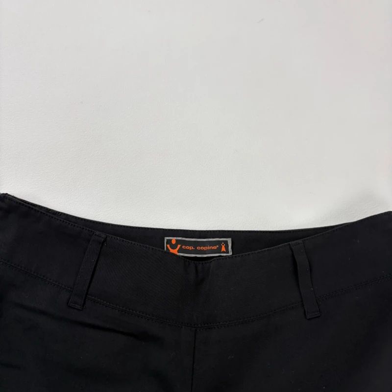 Cop Copine zip leg wide leg black trousers