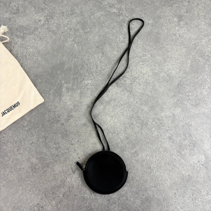 black Jacquemus Le Pitchou Round Coin Purse bag