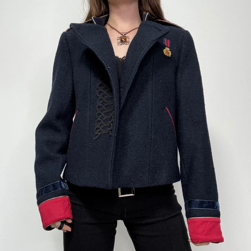 navy wool military napolionic jacket
