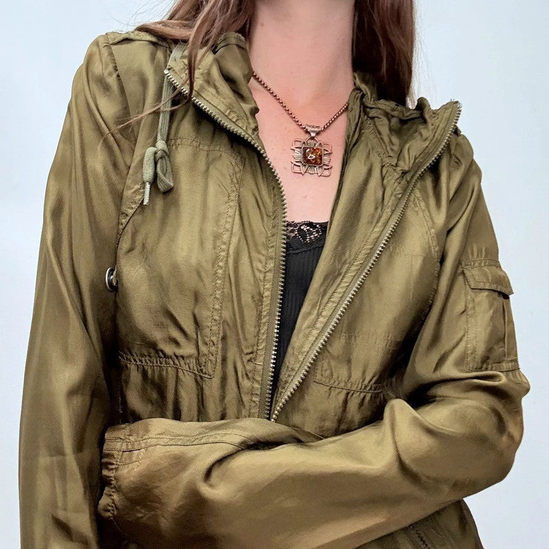Bench khaki utility satin jacket