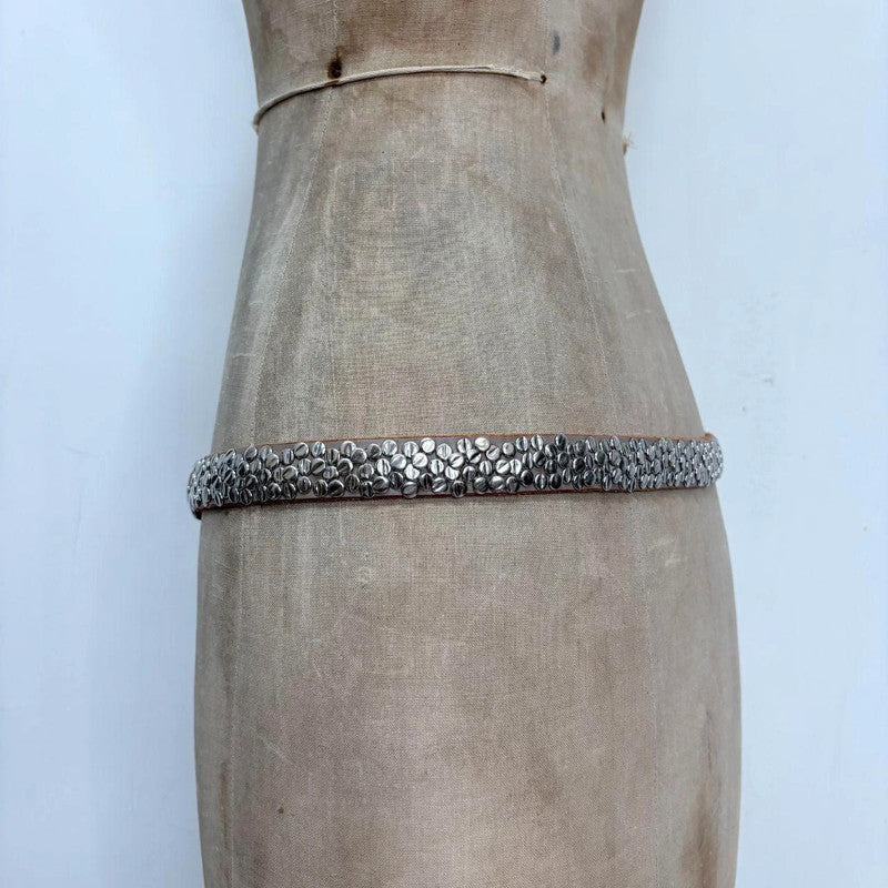 silver studded leather belt