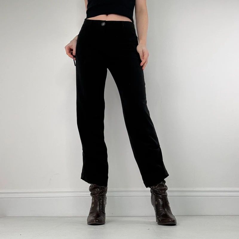black Cop Copine pleated flared trousers