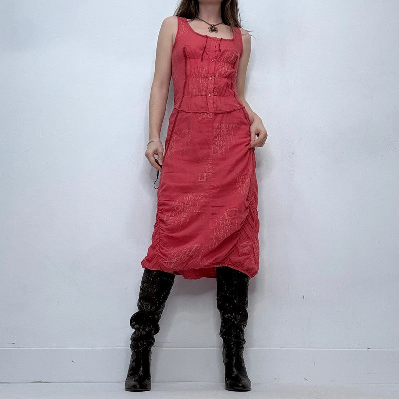 Cop Copine pink cotton cinched grunge dress