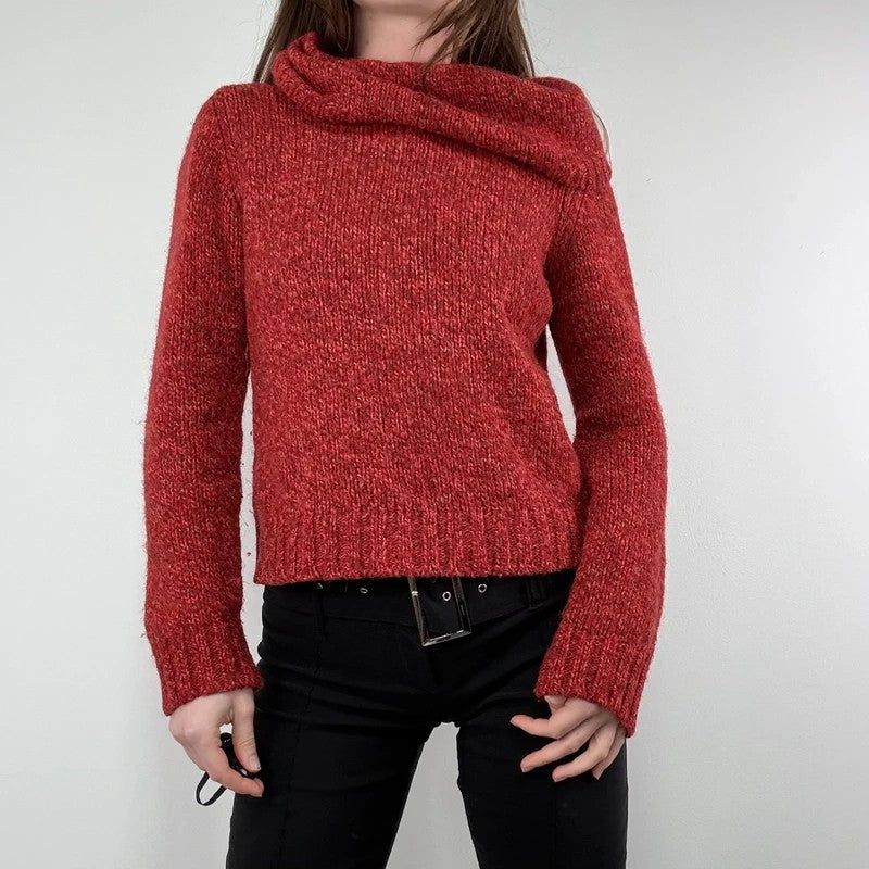 Vintage red knit massimo dutti wool roll neck sweater
