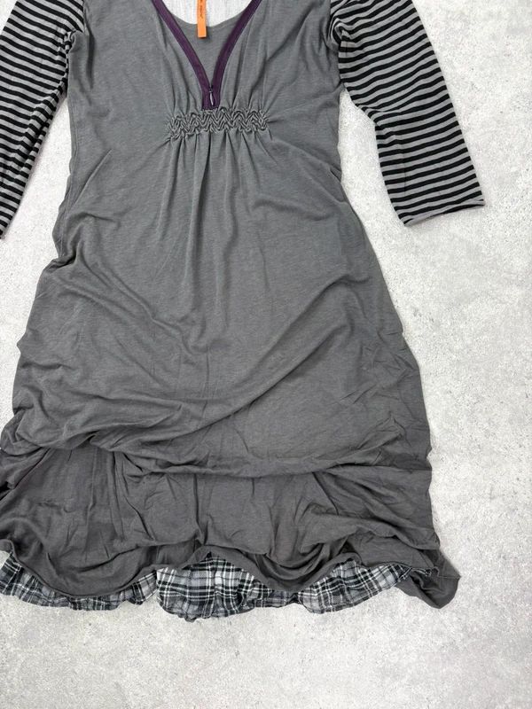 Cop Copine pinstripe gathered midi dress