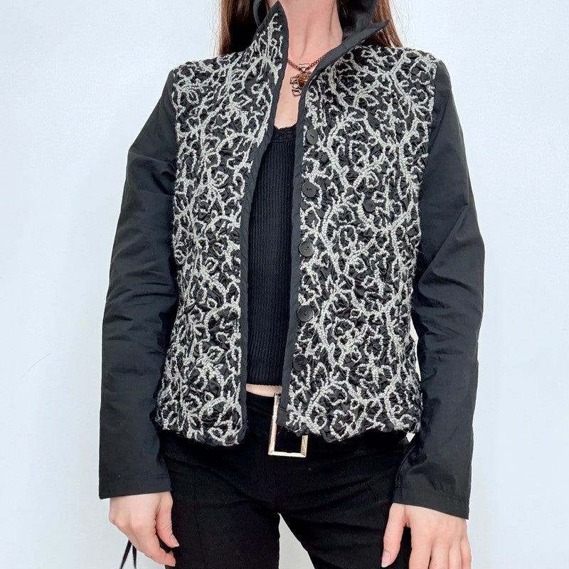 black wool embroidered jacket