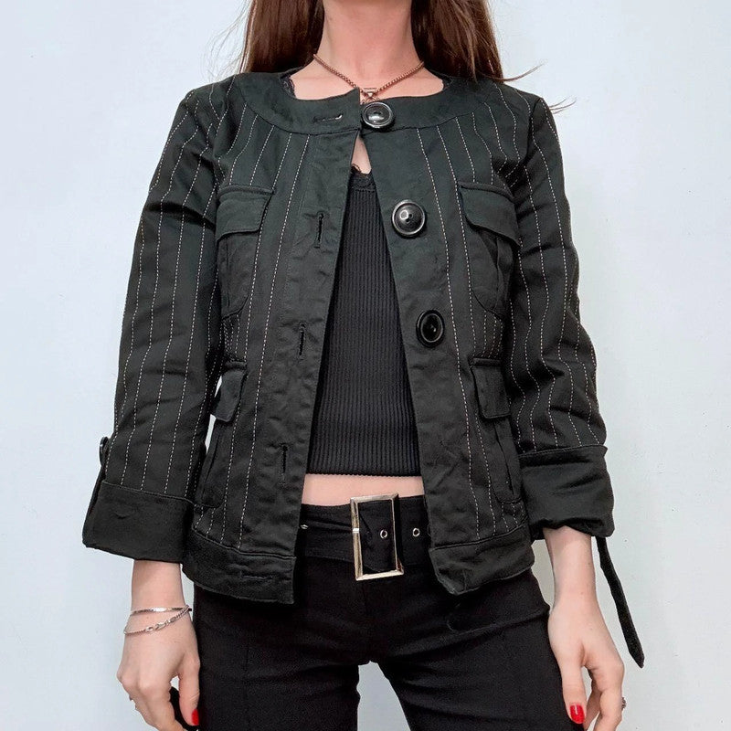 pinstripe oversized button peacoat