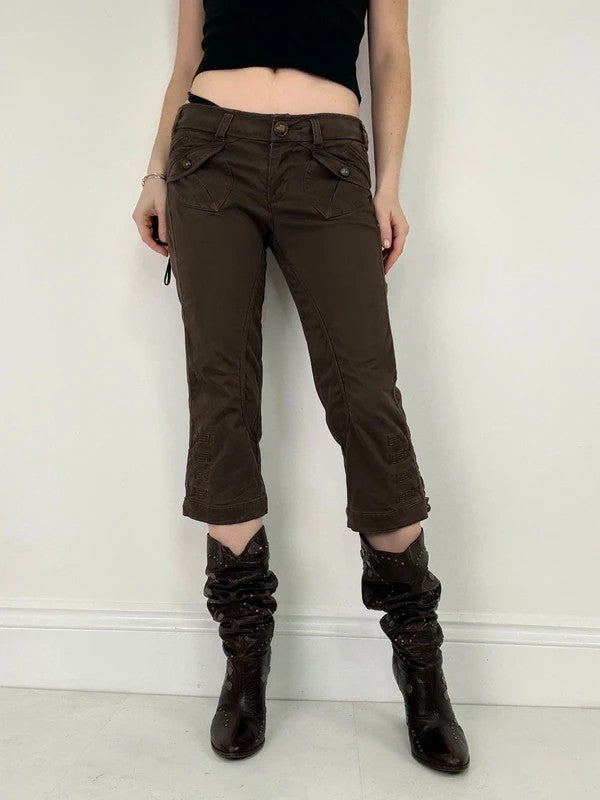 napoleonic brown cropped capri pants