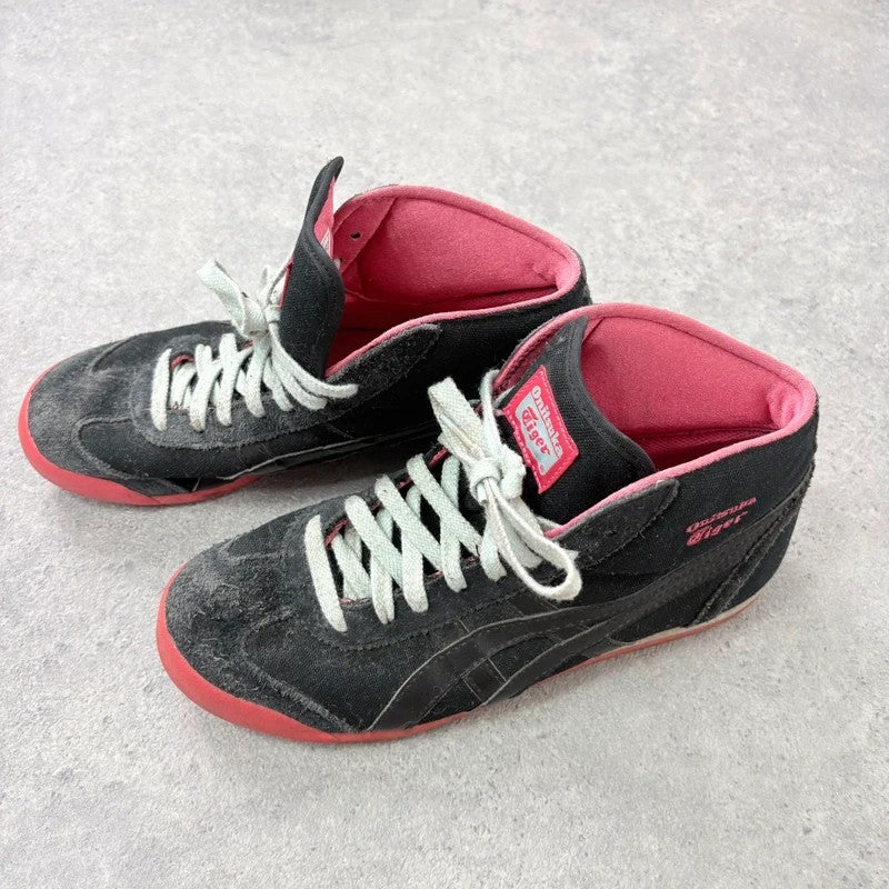 Black leather onitasuka tiger high top trainers