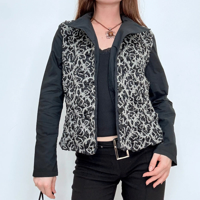 black wool embroidered jacket