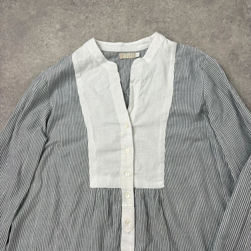 pinstripe cotton long shirt