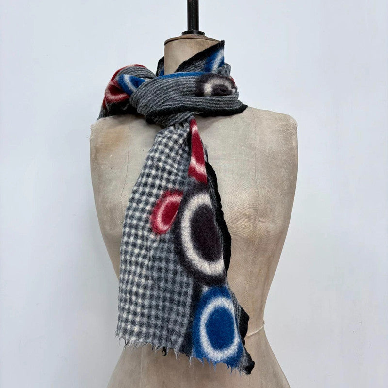 striped patterned wool scarf