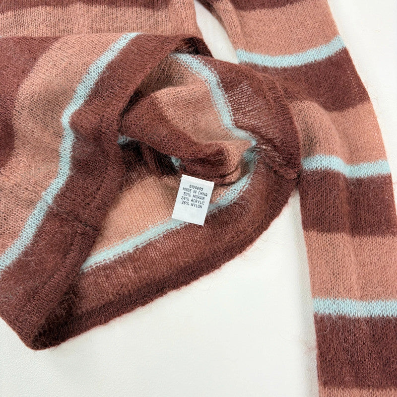 sheer striped brown mohair jumper