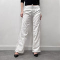 white flared wide leg trackies