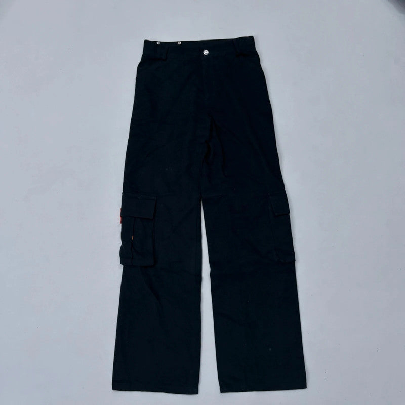 navy fitted flared Dior cargo pants