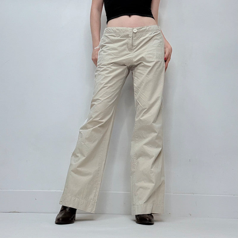 low rise wide leg flared trousers