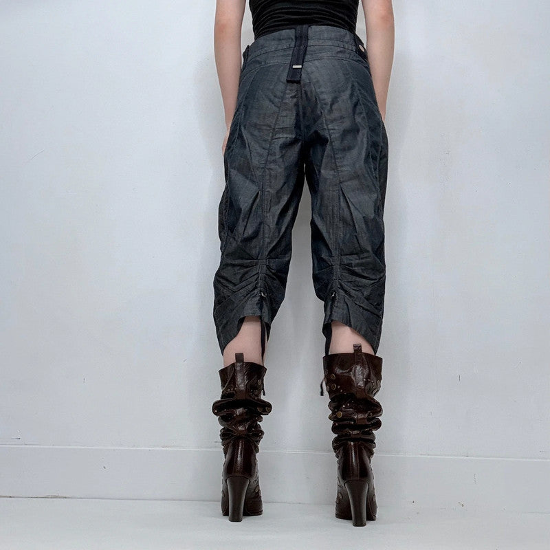 high rise corset style puff trousers