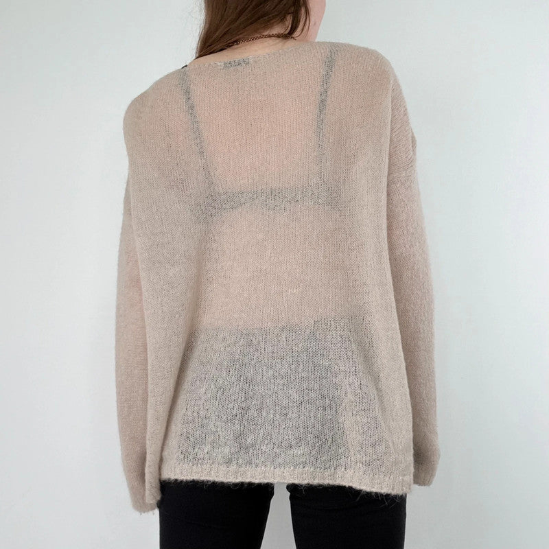 sheer slouchy mohair knit jumper