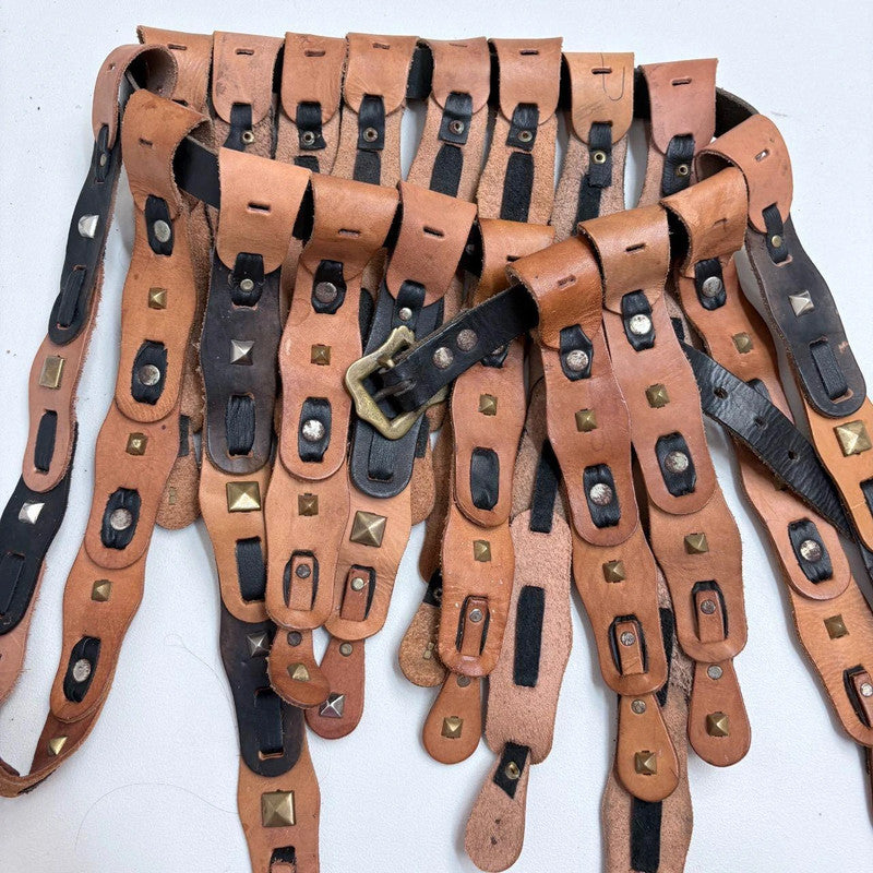 studded leather hanging boho belt