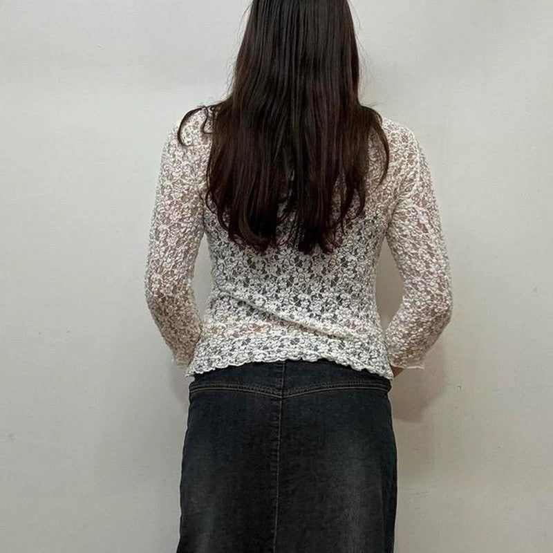 Coquette sheer lace top