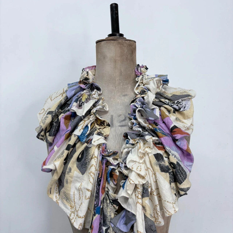 scarf gathered ruffle grunge scarf blouse