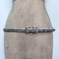 pony cowhide polkadot leather belt