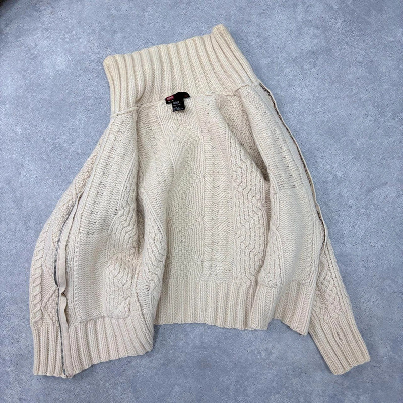 wool cable knit Diesel cardigan