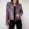boxy Snakeskin Leather Jacket
