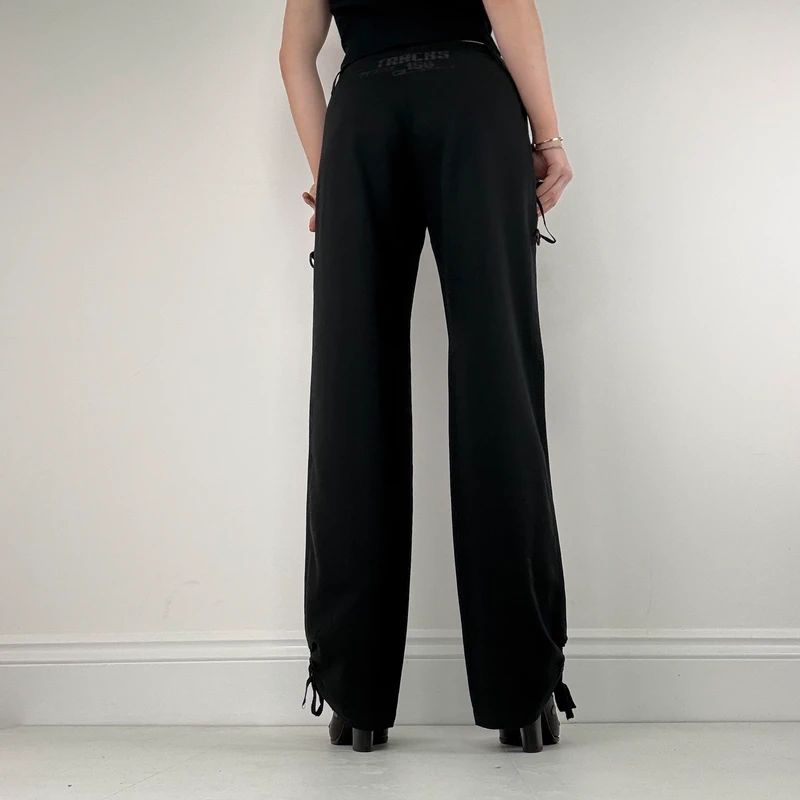 Cop Copine zip leg wide leg black trousers