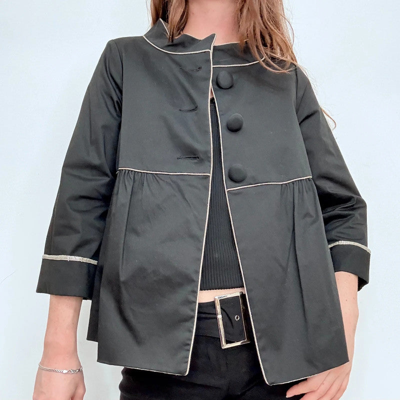 Black flared Maje peacoat