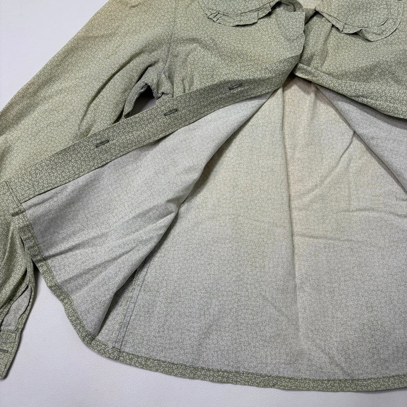 Laura Ashley green floral puff shirt
