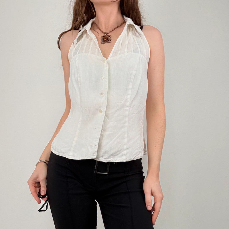 white linen Anne Fontaine vest