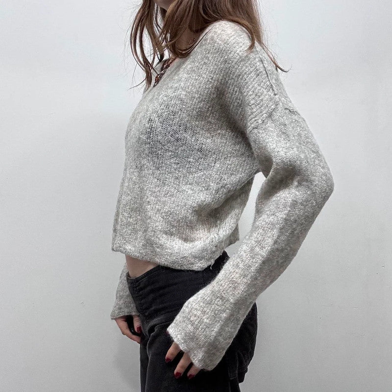 sheer mohair knit cropped jumper