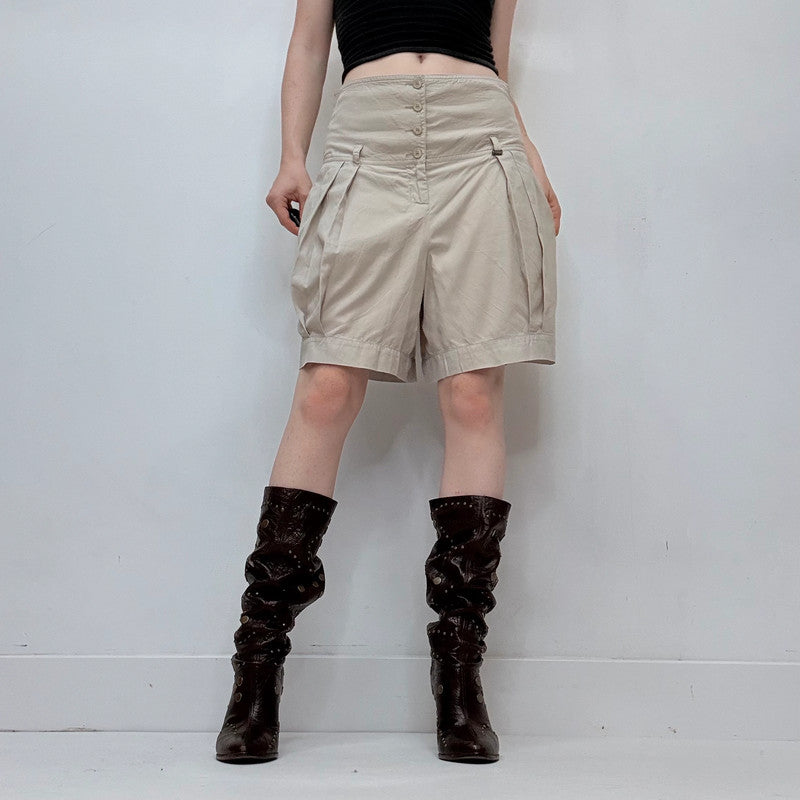 Cop Copine high rise corset style pleated shorts