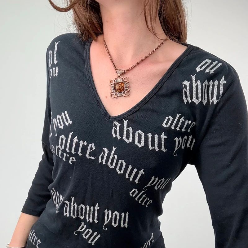 Grunge graphic text t-shirt