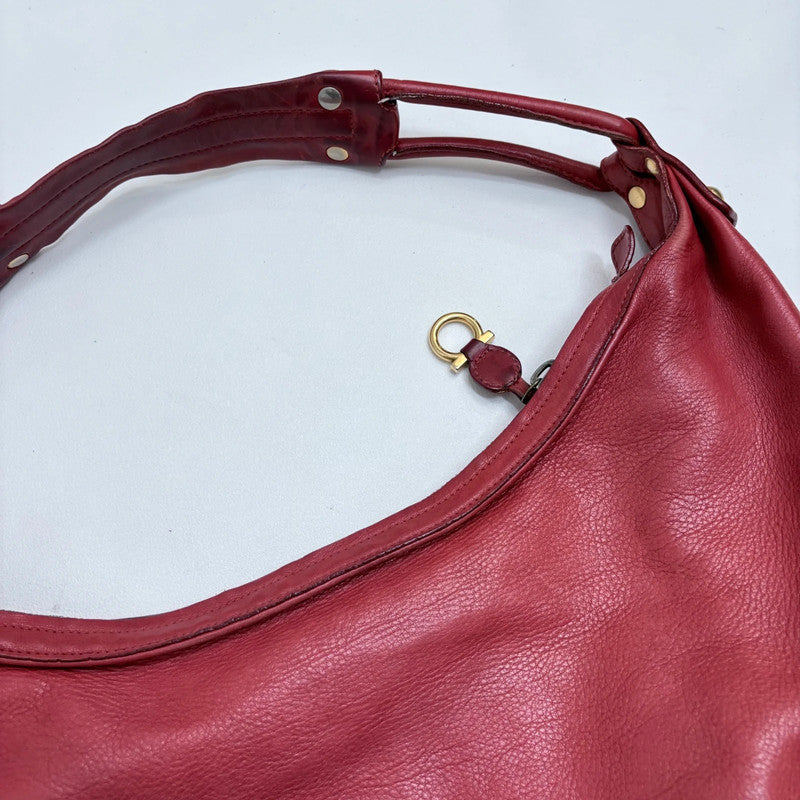 red leather slouchy boho Salvatore Ferragamo bag