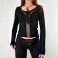 black sheer cinched Morgan top
