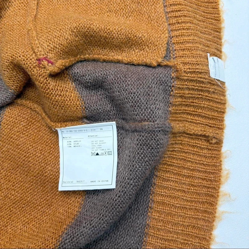 mohair stripped slouchy cardigan