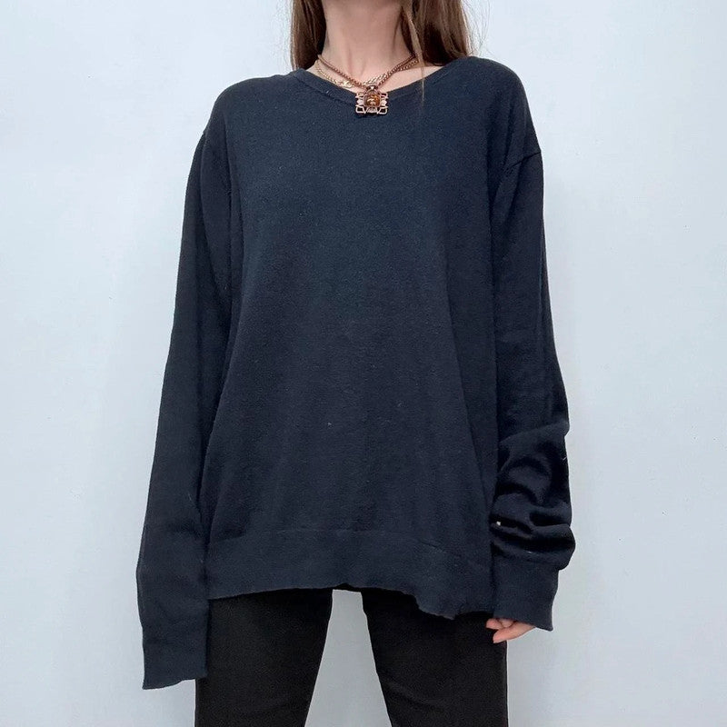 navy blue slouchy oversized jumper