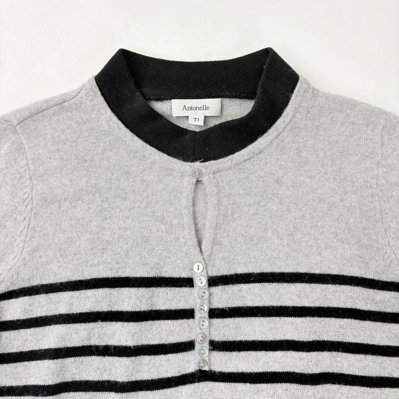 grey striped cashmere jumper