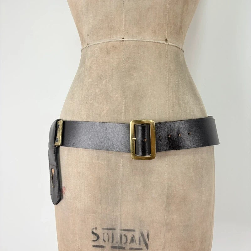 Brown leather wrap layered belt