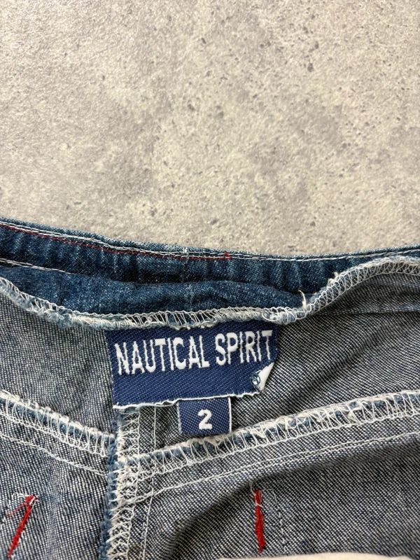 Vintage napoleonic nautical button up denim flares