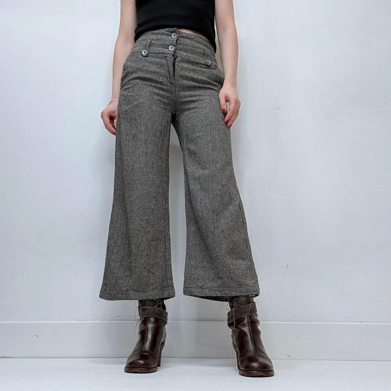 flared cropped suit pants