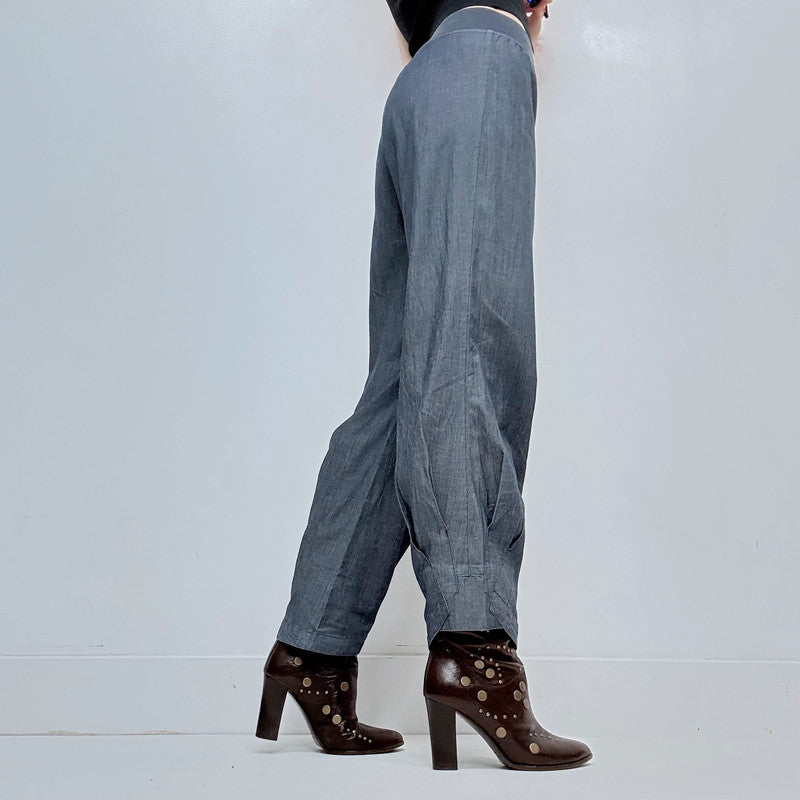Cop Copine blue structured pleated trousers
