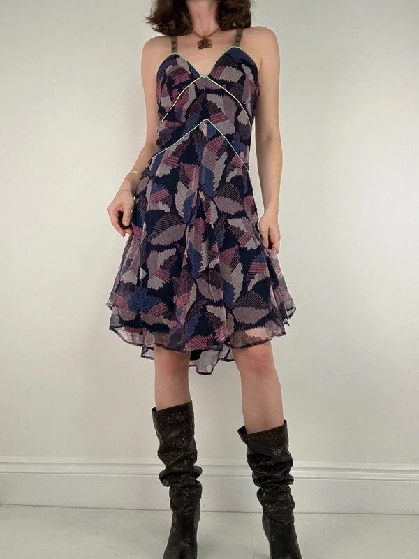 Cargo patterned layered diesel floaty grunge dress