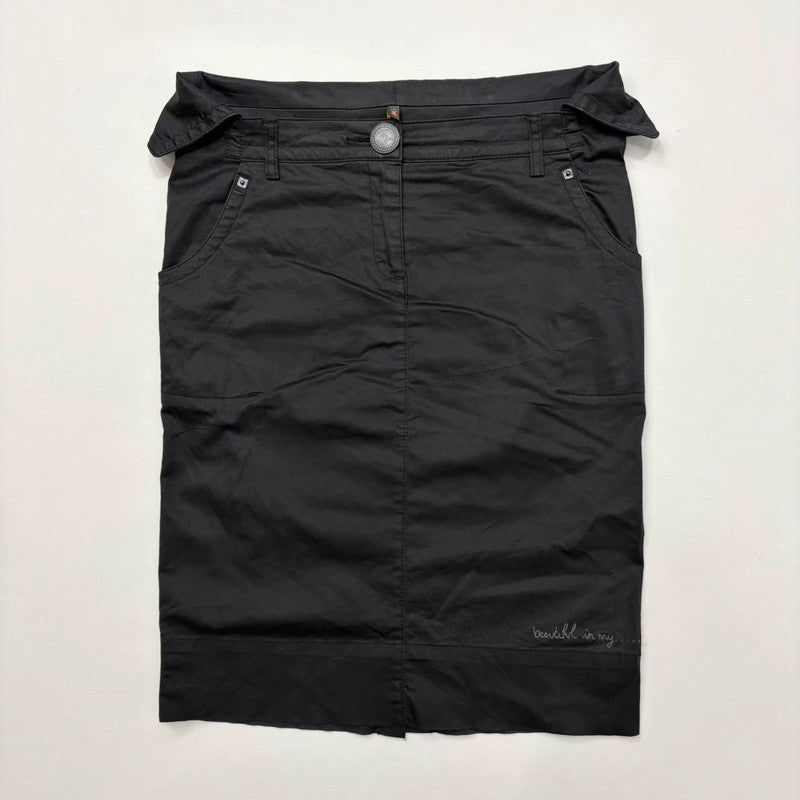 black cop copine fold over skirt