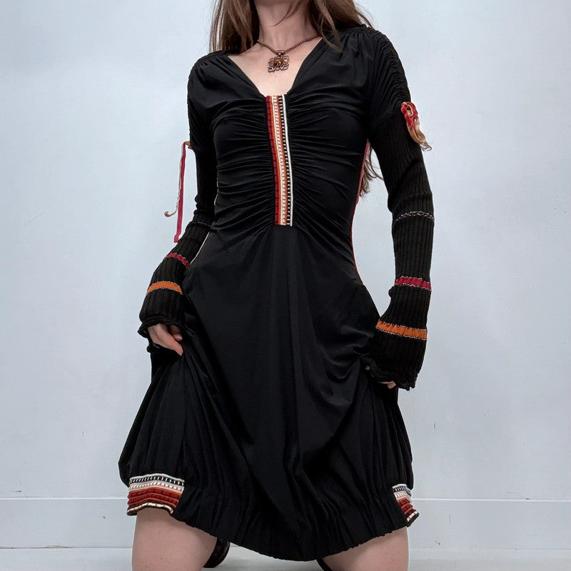 black knit grunge dress