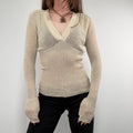 Long sleeve slouchy knit t-shirt